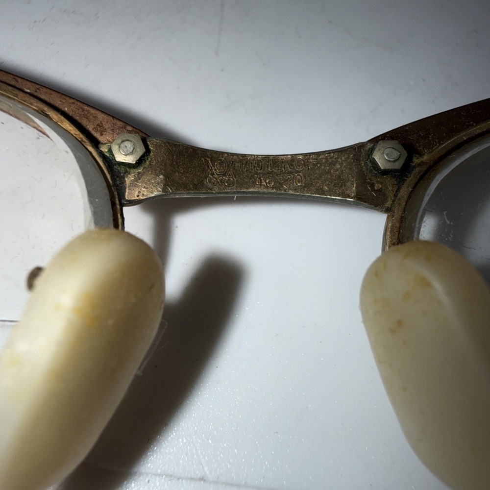 VTG 1950s 60s Gold Cat Eye Glasses Victory Prescription Eyeglasses  12GF A6 - Picture 5 of 5